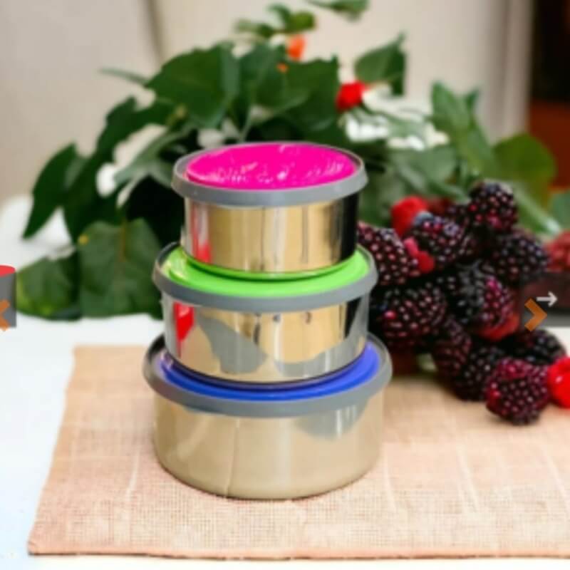 Stainless steel nesting bowls set with airtight lids