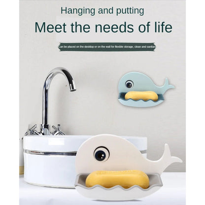 Pack Of 3 Fish-Shaped Double-Layer Adhesive Waterproof Soap Bar Holder Stand Rack For Bathroom, Shower, And Kitchen Walls