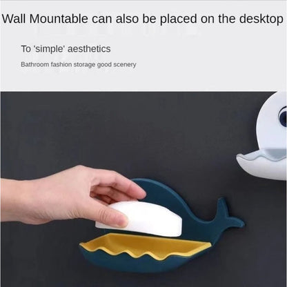 Pack Of 3 Fish-Shaped Double-Layer Adhesive Waterproof Soap Bar Holder Stand Rack For Bathroom, Shower, And Kitchen Walls