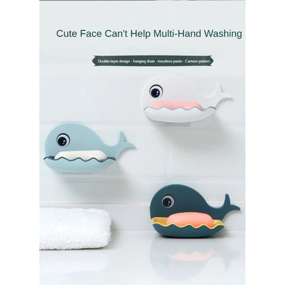 Pack Of 3 Fish-Shaped Double-Layer Adhesive Waterproof Soap Bar Holder Stand Rack For Bathroom, Shower, And Kitchen Walls