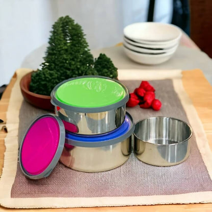 Stainless steel nesting bowls set with airtight lids