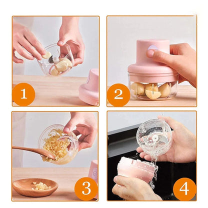 Wireless mini electric garlic food cutter
