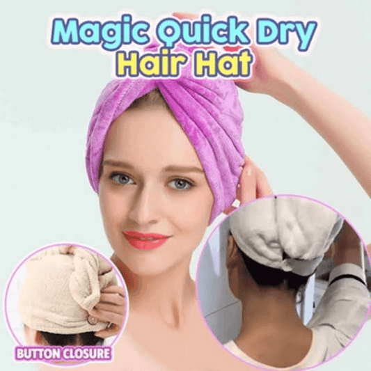 Quick hair drying cap towel wrap