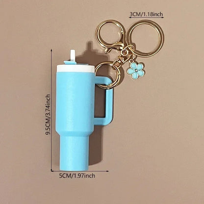 Mini Stanley Style Tumbler Keychain With Mini Storage inside
