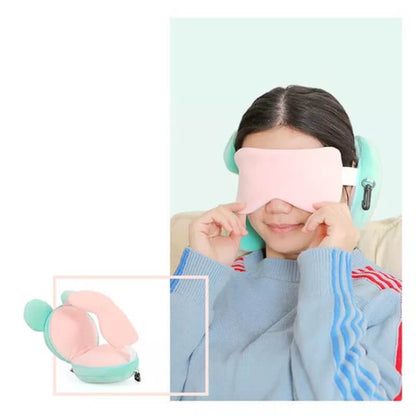 Neck support pillow and eye mask 2 in 1--for travellers