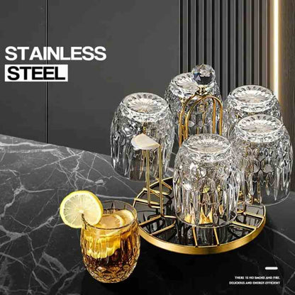 CUPS and MUG Stand Golden Metal Holders Rack