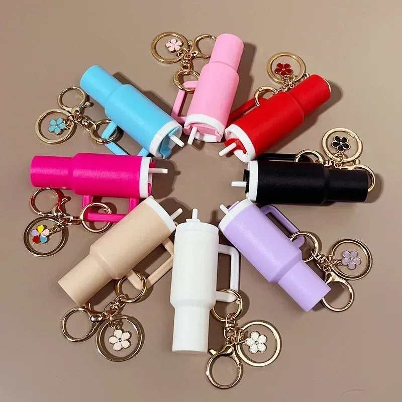 Mini Stanley Style Tumbler Keychain With Mini Storage inside
