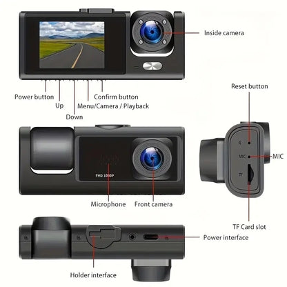 3 channel k02 dash cam 2.5k 1080p with builtin gps wifi