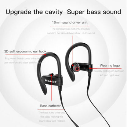 Ear sport super bass earphone wired music mic headphone