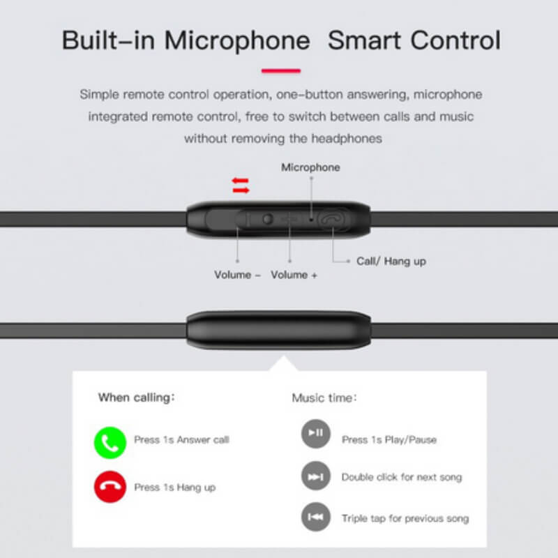 Ear sport super bass earphone wired music mic headphone