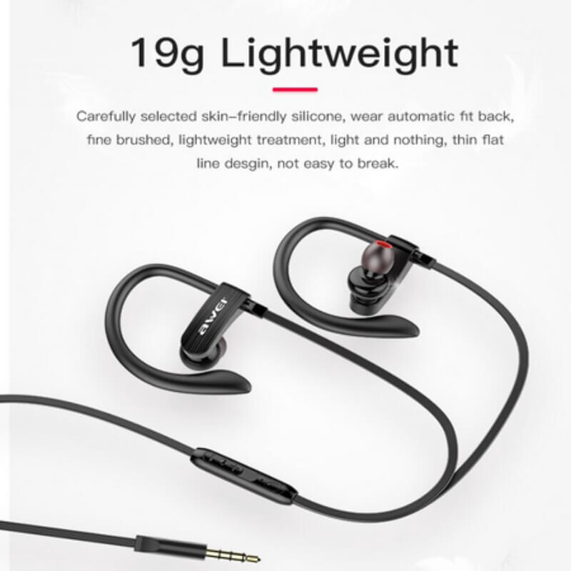 Ear sport super bass earphone wired music mic headphone