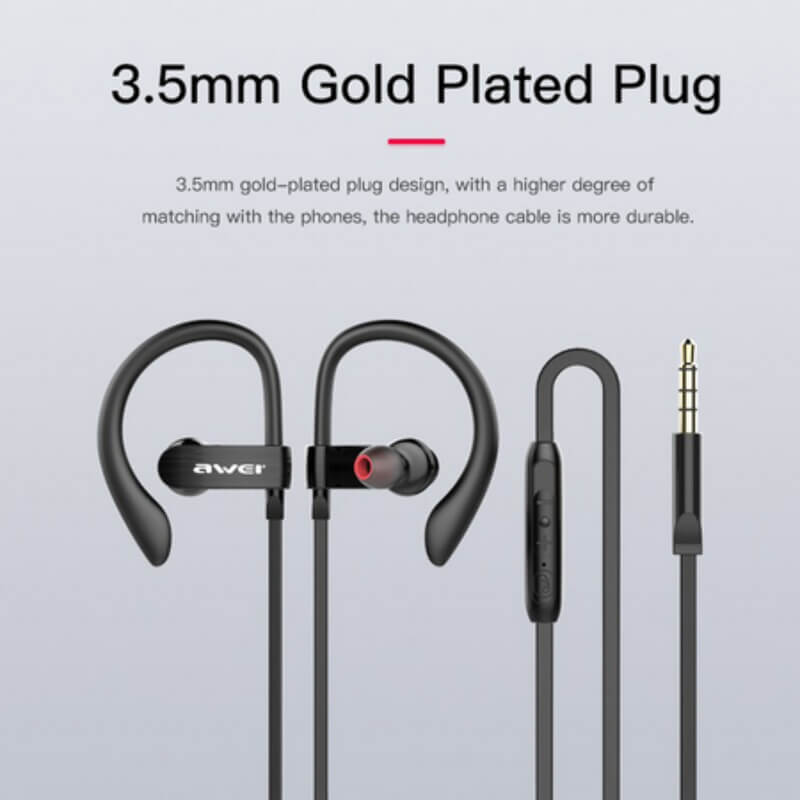 Ear sport super bass earphone wired music mic headphone