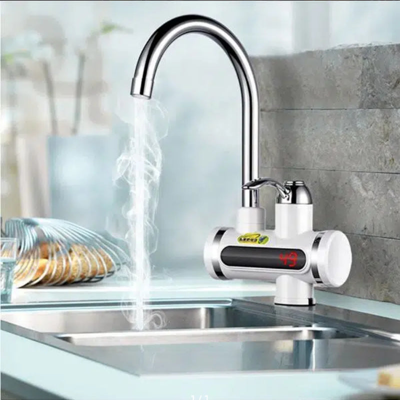 Instant water electric geyser with temp control and display