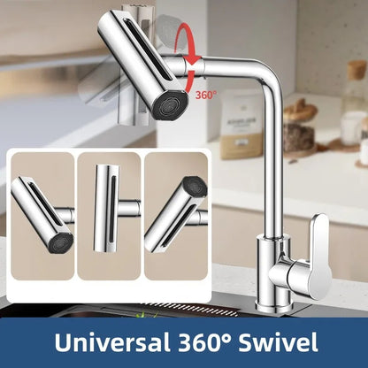 Pressurized kitchen sink waterfall faucet