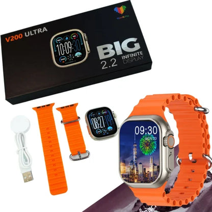 V200 NEW FASHION ULTRA 2.2 LARGE SCREEN IP68 WATERPROOF SPORT SMART WATCH