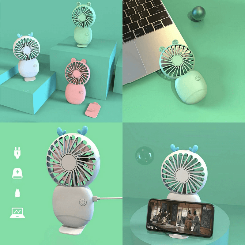 Battery powered pocket electric desk fan