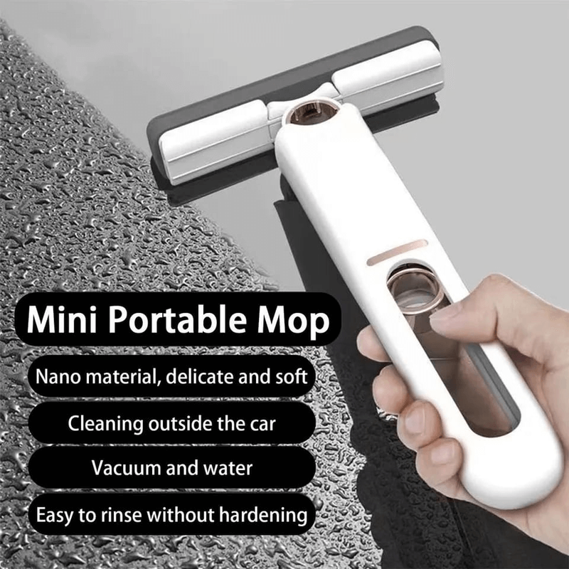 Portable self-squeezing mini mop