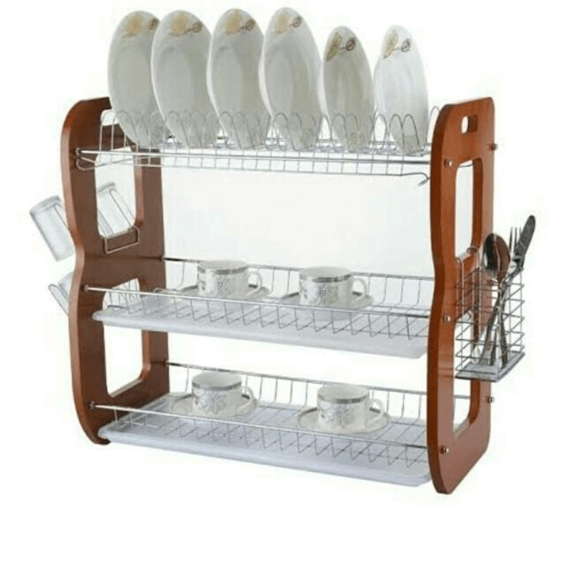 3 layers kitchen metal wire dish rack