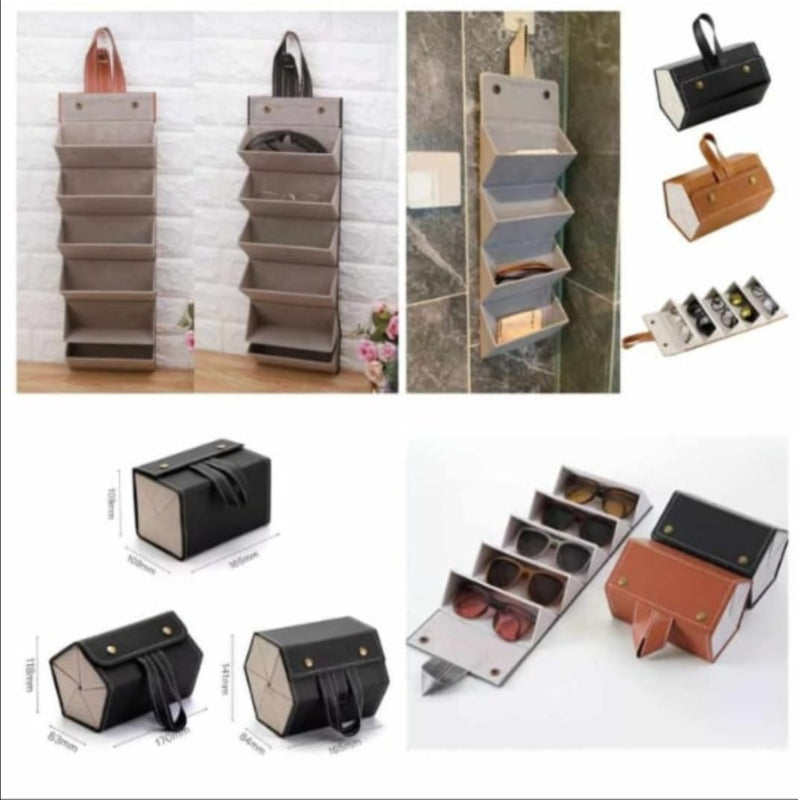 Leather sun glasses organizer 