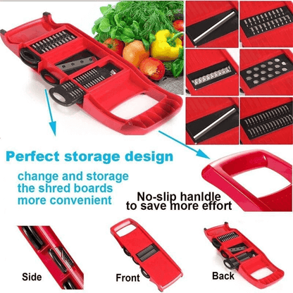 Vegetable cutter slicer grater chopper six interchangeable blades