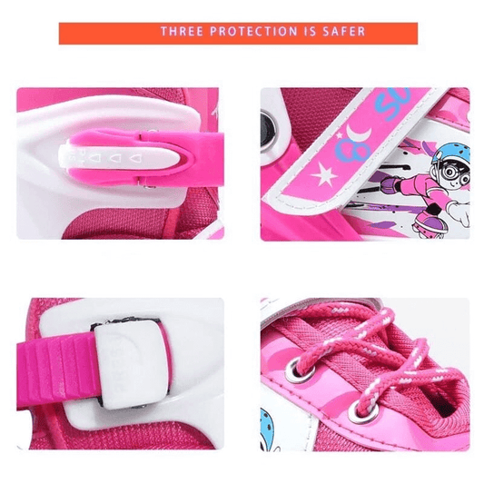 Adjustable children four-wheel roller skater skate shoes