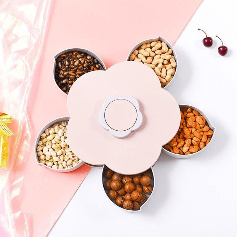 Flower rotatable container food candy box