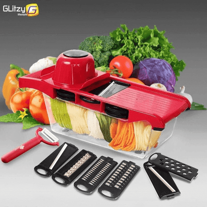 Vegetable cutter slicer grater chopper six interchangeable blades