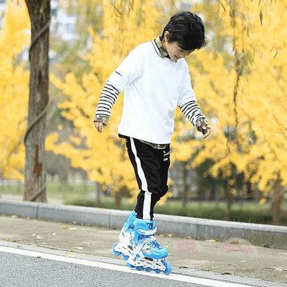 Adjustable skate shoes with helmet knee brace