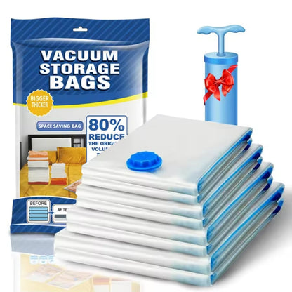Vacuum storage bags with hand pump