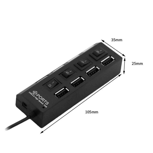 4 port usb 2.0 multi expansion hub with switch