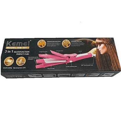 Kemei 3 in 1 hair straightener curler crimper km-987
