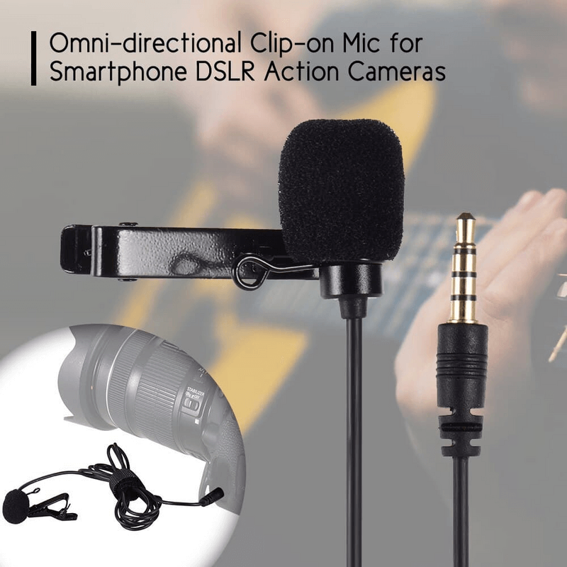 Lavalier microphone omni-directional clip-on mic