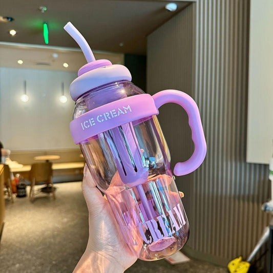 1200 ML Water Glass Bottle with Straw tea fuser