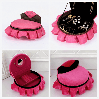 Pink luxury round bed style jewelry organizer 