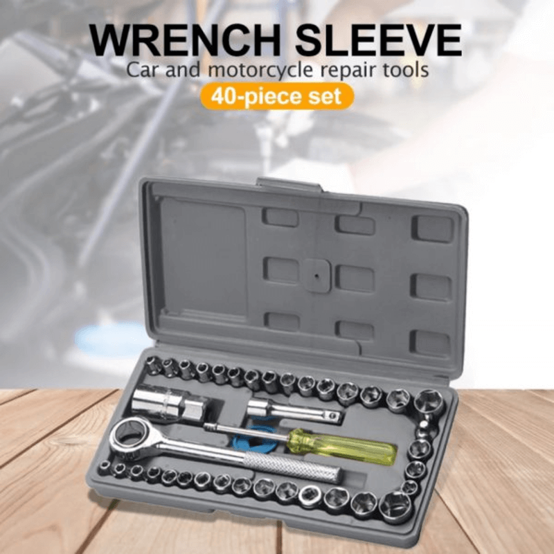 40 pcs wrench set tool box kit