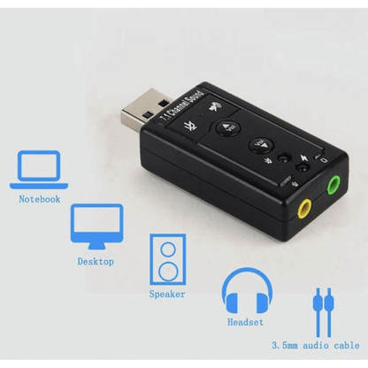 Mini external usb sound card 7.1 ch 3d audio adapter