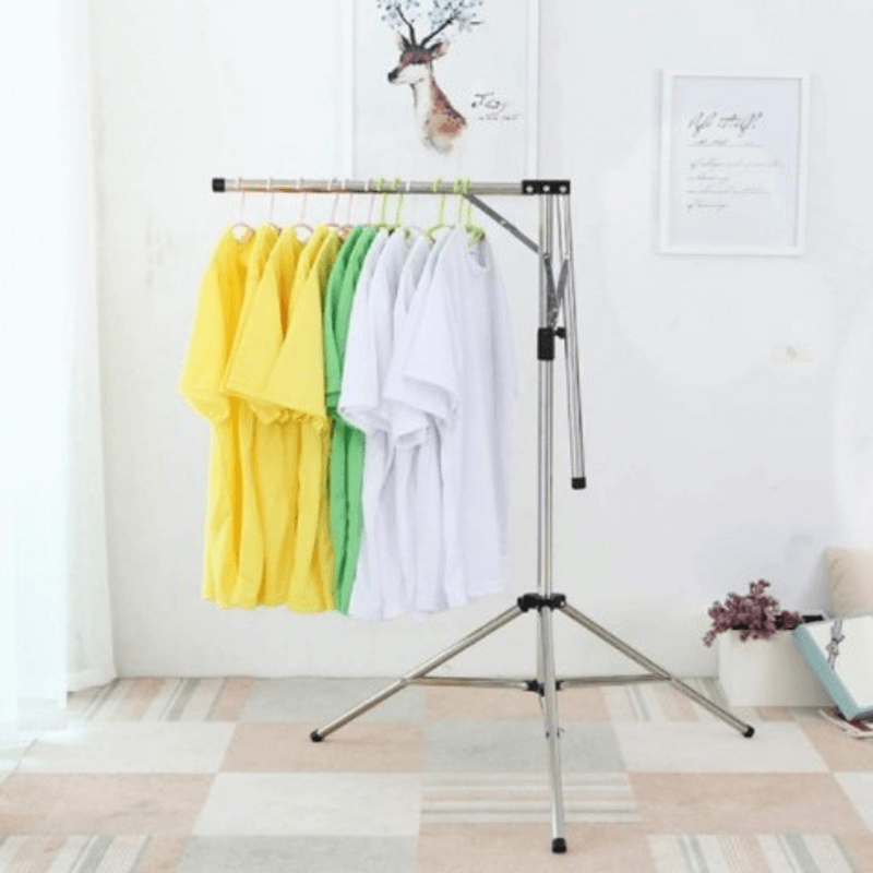 Stainless steel collapsible cloth drying rack tripod