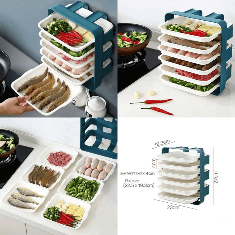6 tier wall mounted tray kitchen organizer