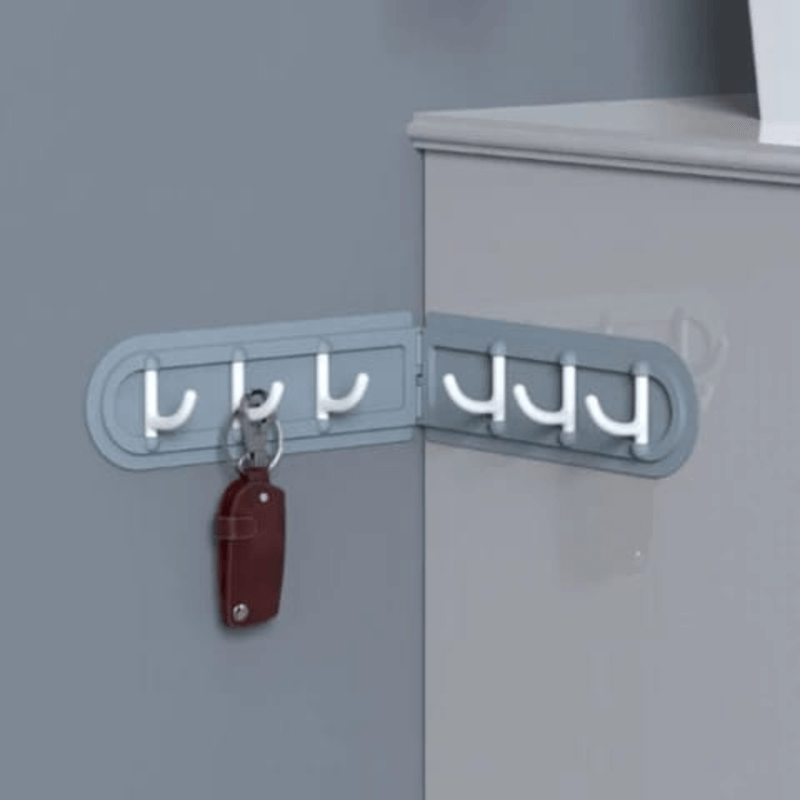 Pack of 2 corner shelves with row of 6 hooks