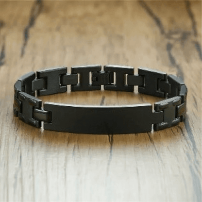Stylish black metal bracelet unisex