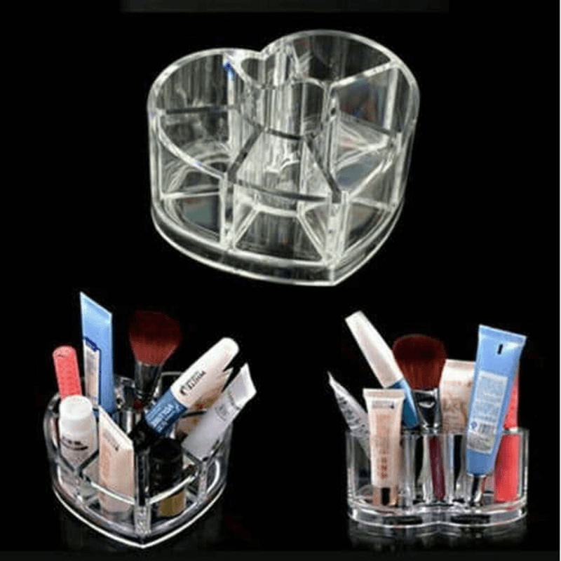 Heart shape acrylic makeup cosmetic organizer