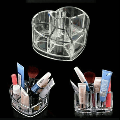 Heart shape acrylic makeup cosmetic organizer