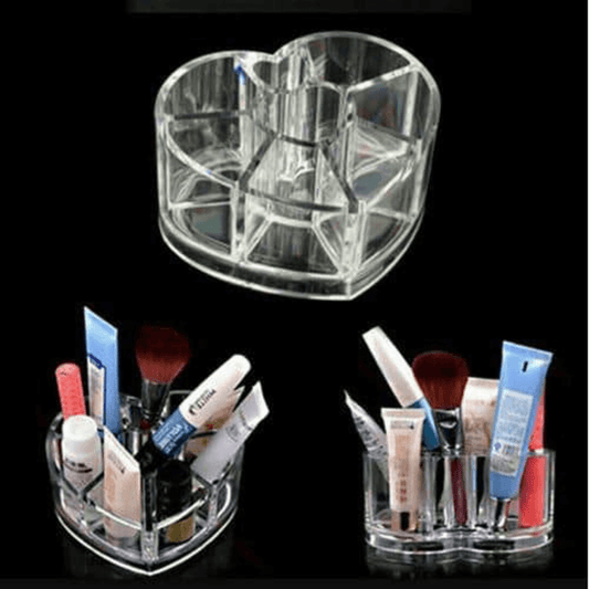 Heart shape acrylic makeup cosmetic organizer