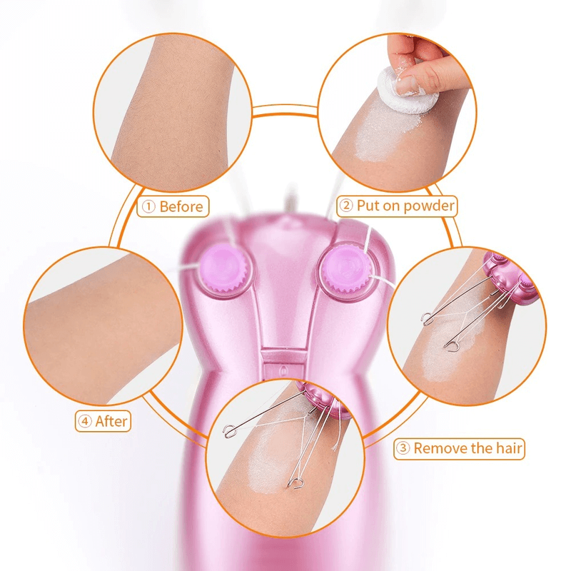 Facial hair remover electric threading tool