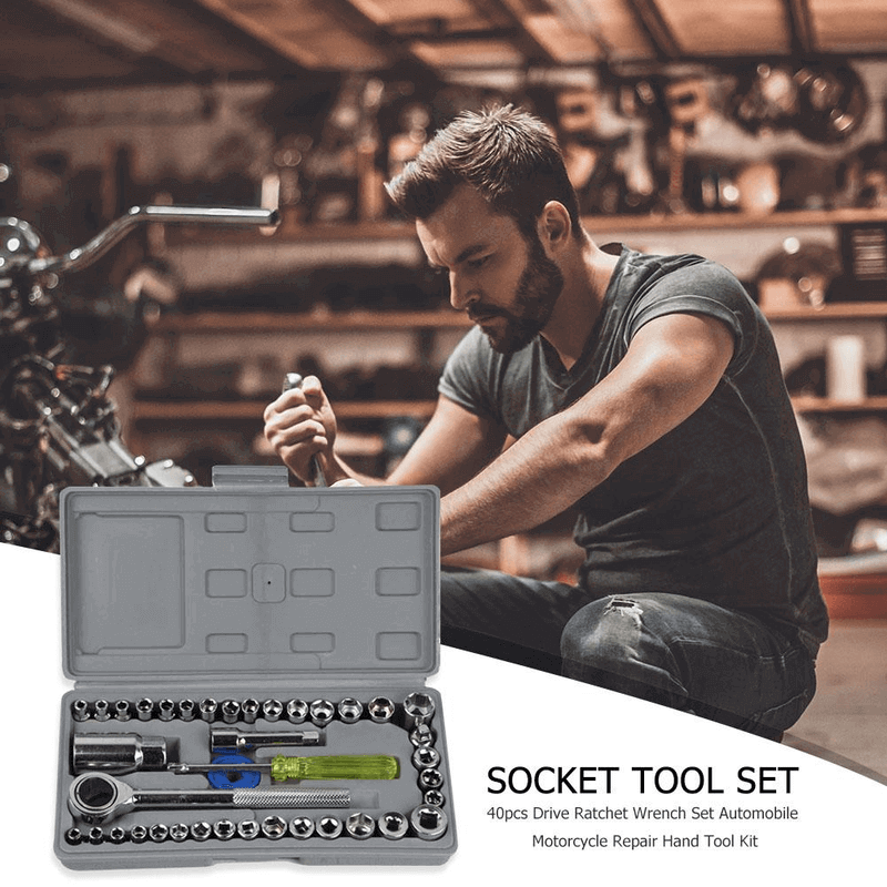 40 pcs wrench set tool box kit