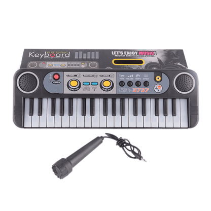 Mini electric piano keyboard with microphone