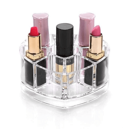 Heart shape acrylic makeup cosmetic organizer