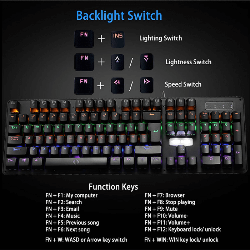 Bosston wired luminous keyboard rgb mk912