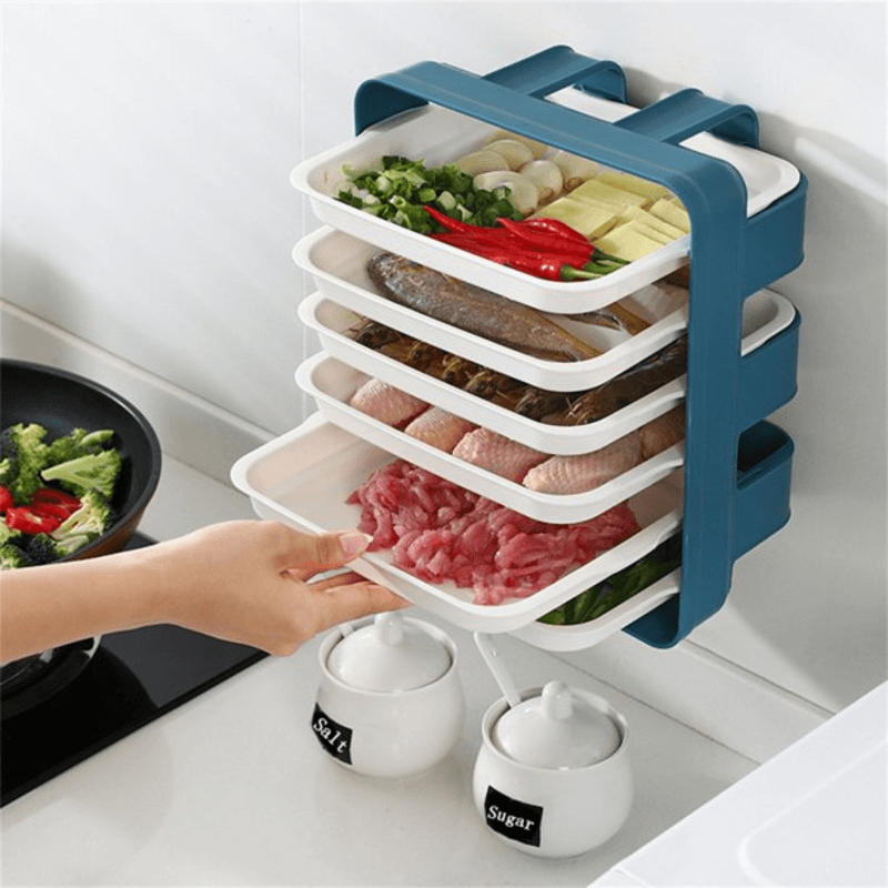 6 tier wall mounted tray kitchen organizer