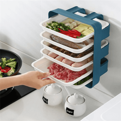 6 tier wall mounted tray kitchen organizer
